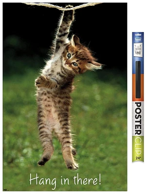 Famous Kitten Hang In There Poster Wall Poster, 22.375" x 34"