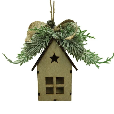 ORNEMENT DE MAISON EN BOIS LED