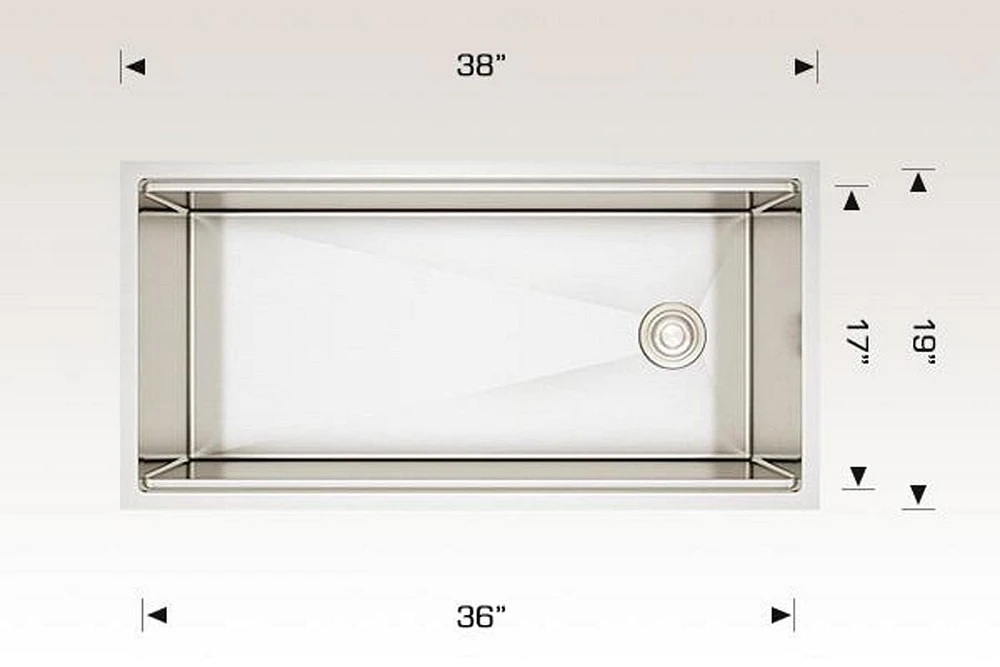 American Imaginations 38-in. W CSA Approved Stainless Steel Kitchen Sink With 1 Bowl And 16 Gauge AI-29281