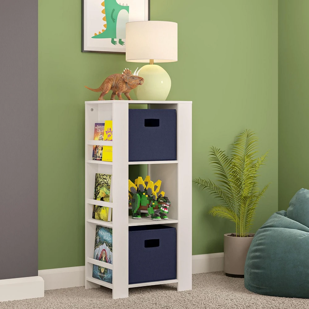 RiverRidge® Home Book Nook Collection Cubby Storage Tower with Bookshelves in White for Kids