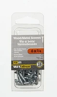6x3/4" Flat Head Wood Screw 28 Pieces, Used in place of nails for superior holding power and where disassembly is required.