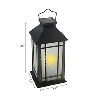 Lanterne De Volet En Verre Givré Solaire Led Noir