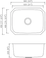 American Imaginations -in. W CSA Approved Stainless Steel Kitchen Sink With Bowl And Gauge AI