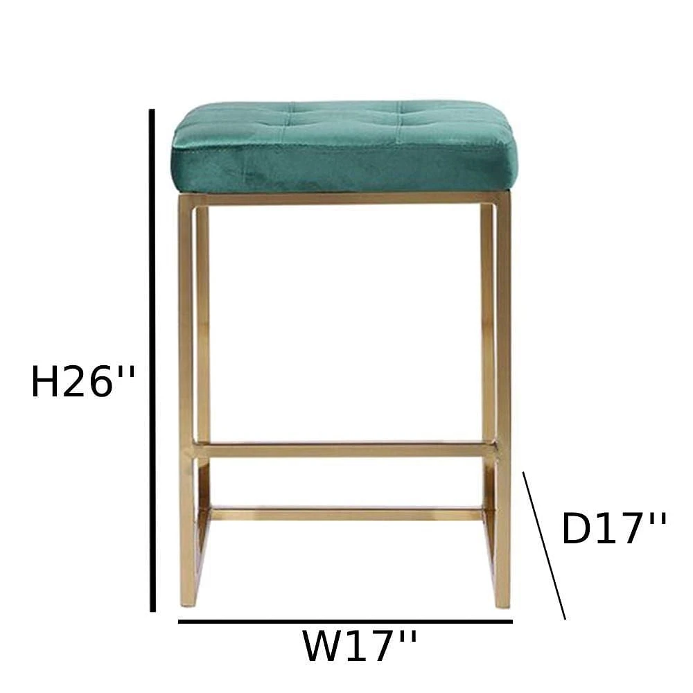 Tabouret de bar moderne et luxueux – Design élégant sans dossier avec pieds dorés brillants, siège rembourré, mélange parfait de style et de confort pour les cuisines et les bars