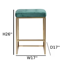 Tabouret de bar moderne et luxueux – Design élégant sans dossier avec pieds dorés brillants, siège rembourré, mélange parfait de style et de confort pour les cuisines et les bars