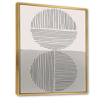 Designart Lignes géométriques minimales et cercle VI ART MURAL À CADRE FLOTTÉ