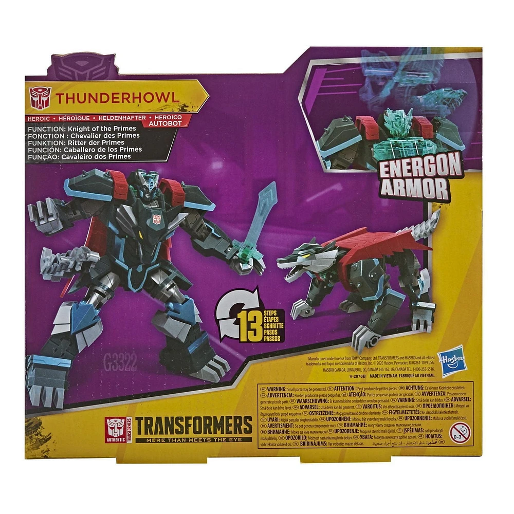 Transformers Bumblebee Cyberverse, figurine Thunderhowl classe Ultra, 17 cm, avec armure energon pour gagner en puissance, dès 6 ans