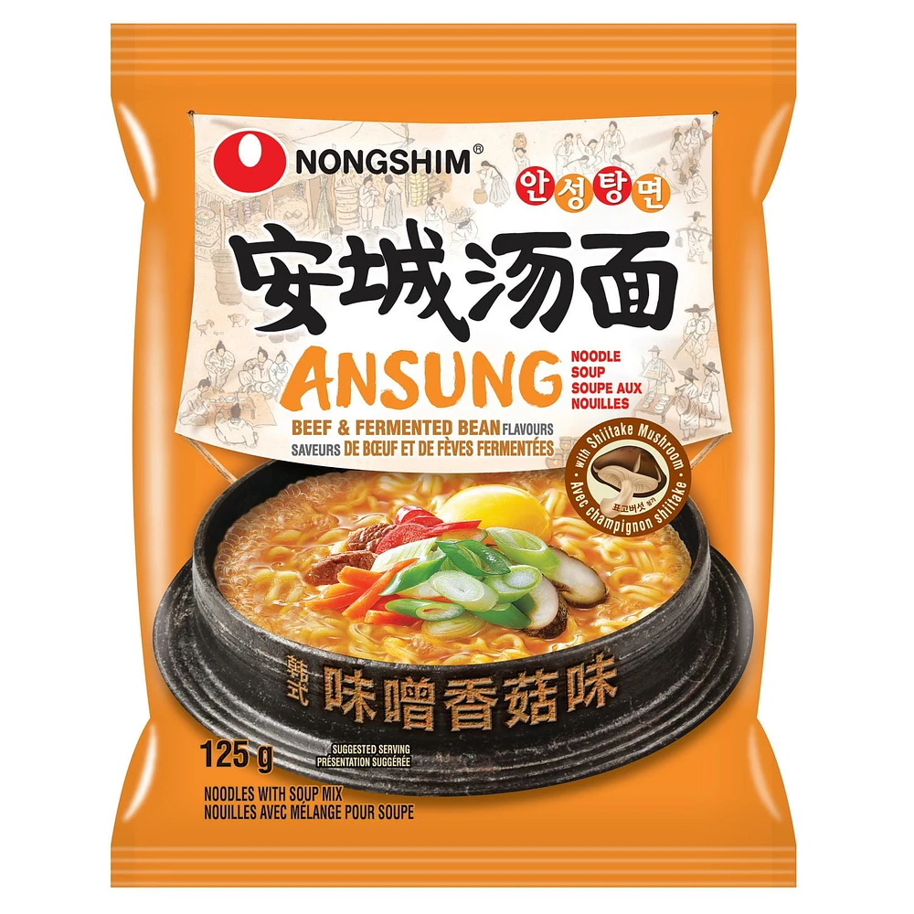 Nongshim Ansungtangmyun Noodle Soup, 125g x 4, Family Pack