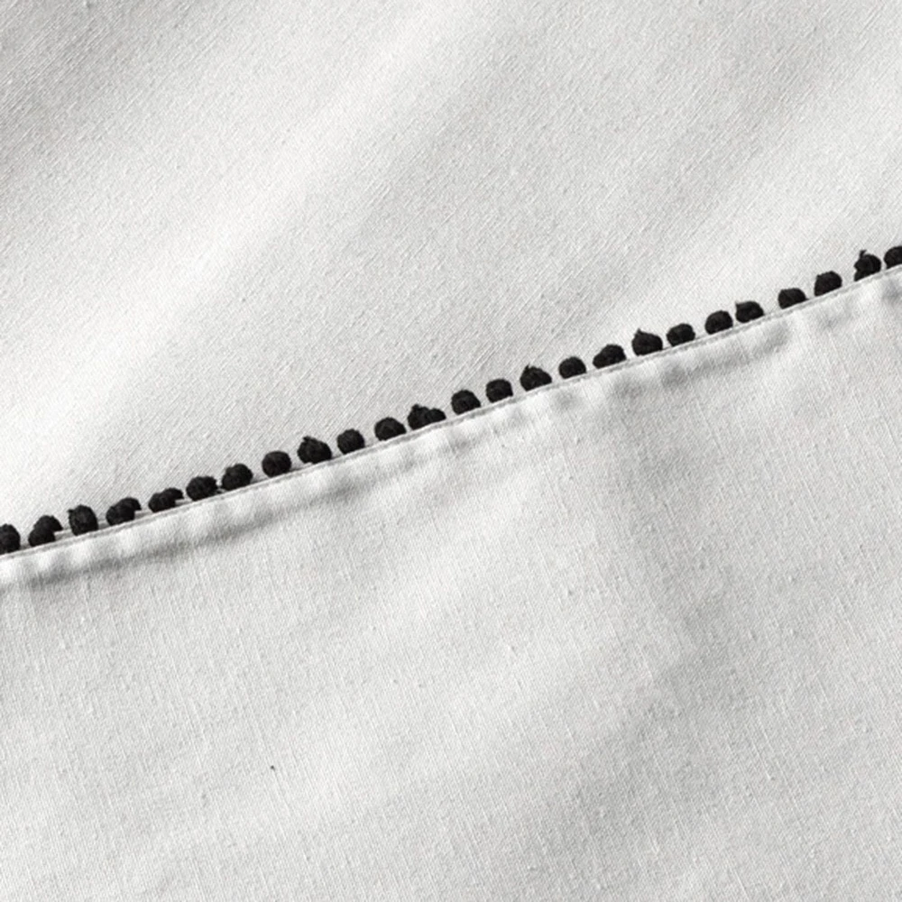 Thyme & Table Rectangle Tablecloth 84", Pom White, Textiles