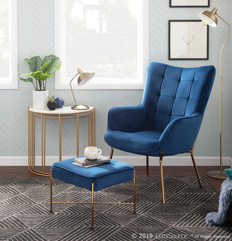 Izzy Contemporary Chair with Ottoman by LumiSource