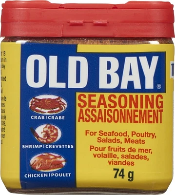 Old Bay, Seasoning for Seafood Poultry Salads Meats, Original Blend, Plastic Can, 74g