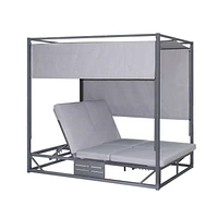 Deko Living Outdoor Gray Rectangular Patio Daybed 