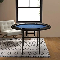 Soozier 47" Foldable Poker Table 8 Player Blackjack Game Table, Black