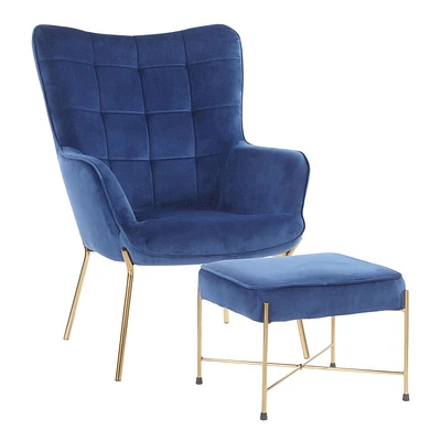 Chaise contemporain Izzy <br>et pouf, par LumiSource