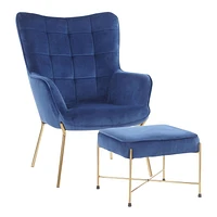 Izzy Contemporary Chair with Ottoman by LumiSource