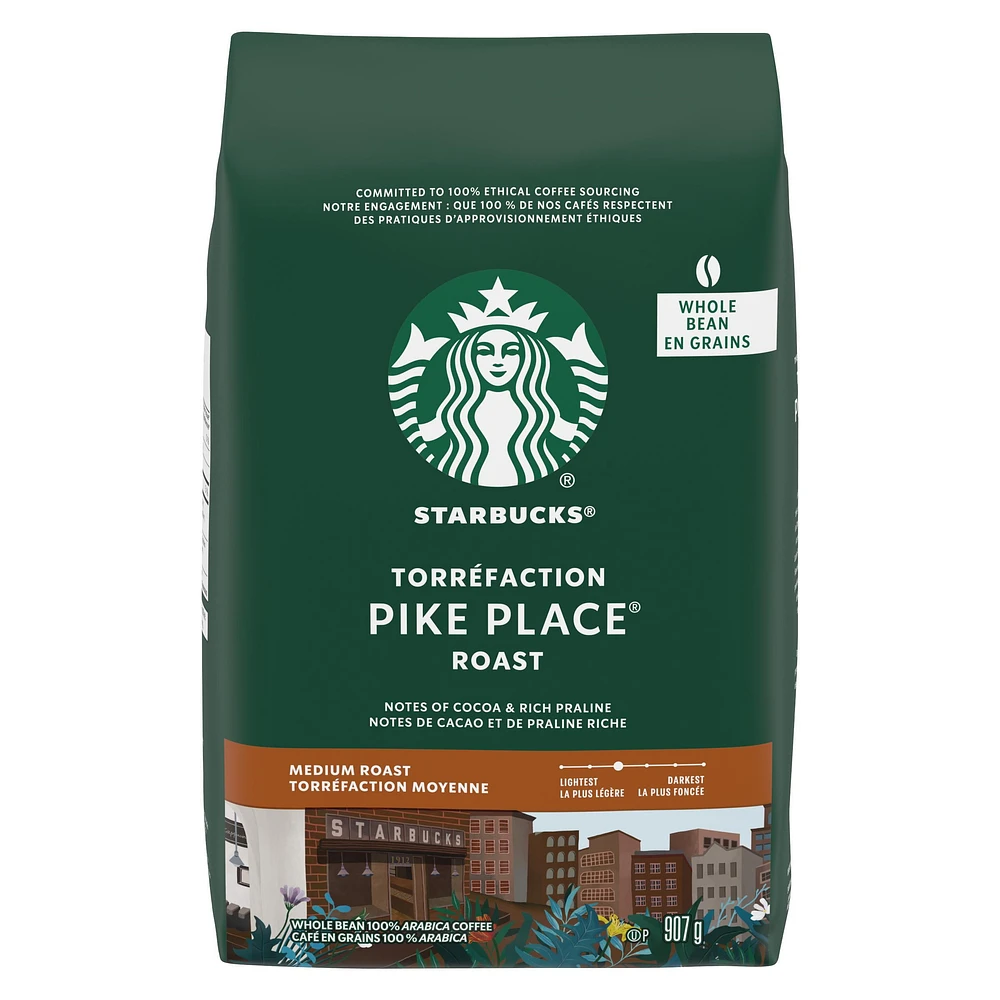 Starbucks PIKE PLACE Roast Coffee Whole Bean 907 g, 907 G