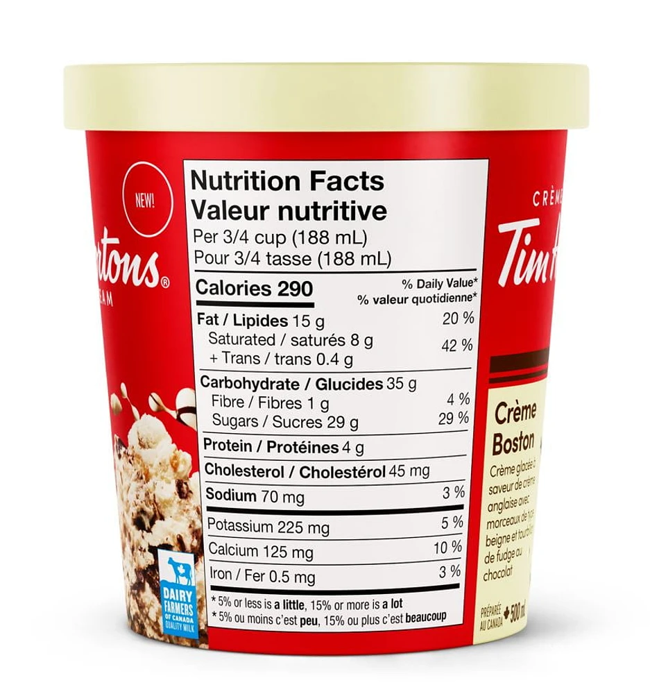 TIM HORTONS CRÈME BOSTON CRÈME GLACÉE 500NL