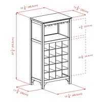 92729- Ancona Modular Wine Cabinet with Glass Rack & 20-Bottle