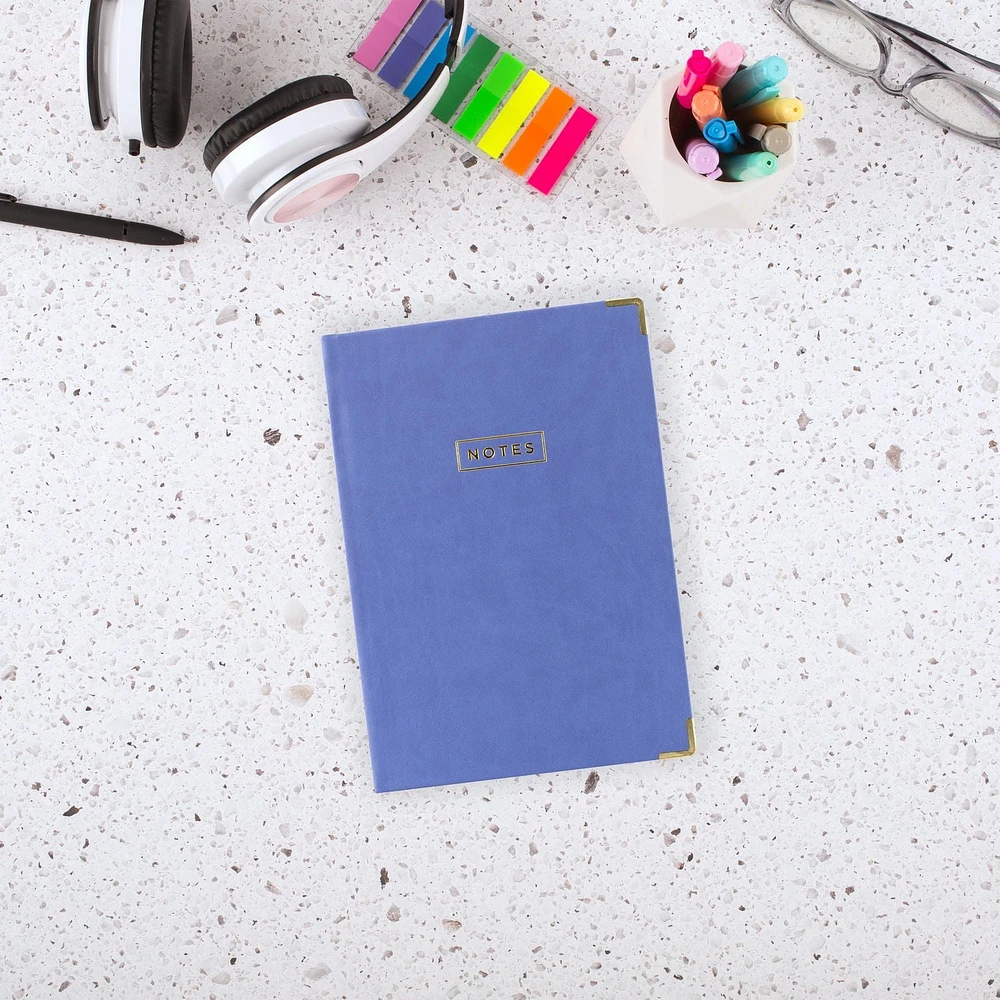 Journal Hilroy® À Bordure Dorée Bleue,7X10 Journal