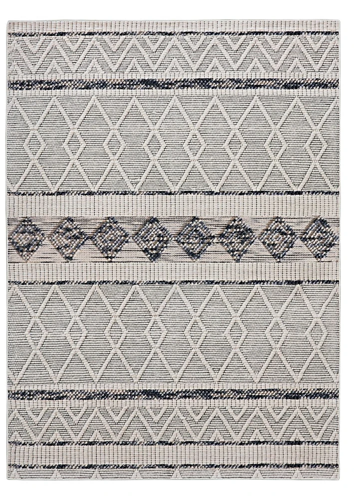 Tapis Mirage Novi crème et gris de 5 pi x 7 pi