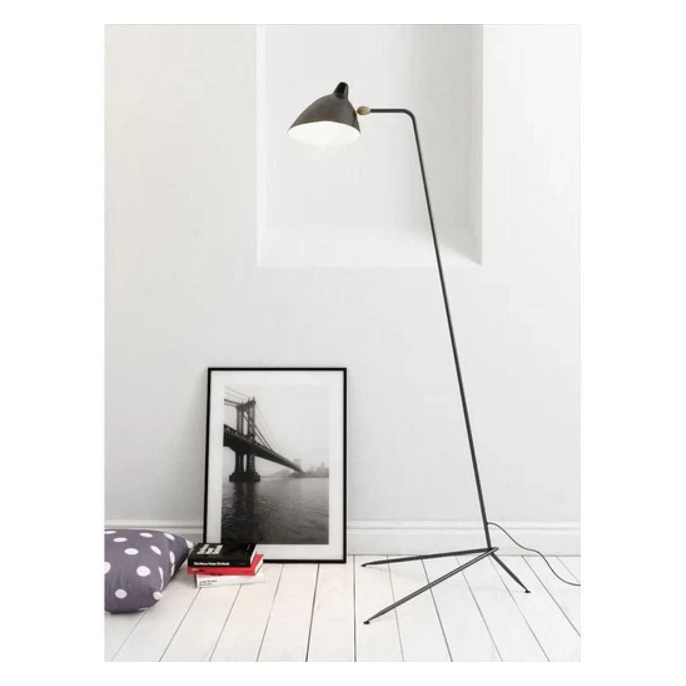 Lampe Simmon en structure en acier en noir