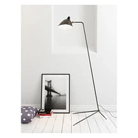 Lampe Simmon en structure en acier en noir