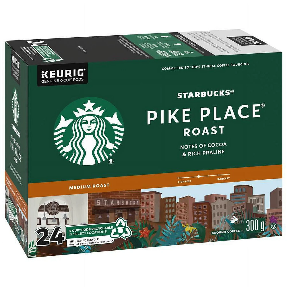 Starbucks® Pike Place® Roast Medium Roast Ground Coffee K-Cup® Pods 24 ct Box, 24 EA