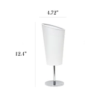Simple Designs Mini lampe de table chromée avec abat-jour en tissu inclin
