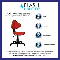 Red Fabric Swivel Ergonomic Task Office Chair