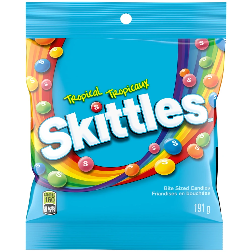 SKITTLES, Tropical Chewy Candy, Bag, 191g