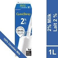 Central Dairies Partly Skimmed 2% Milk, 1 L