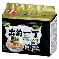Nouilles instantanées Nissin Saveur de Sauce Huile Noire D'Ail et 500g, 100g x 5