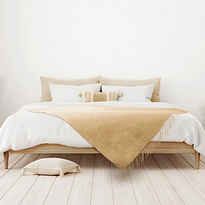 Faux Cashmere Throw Straw