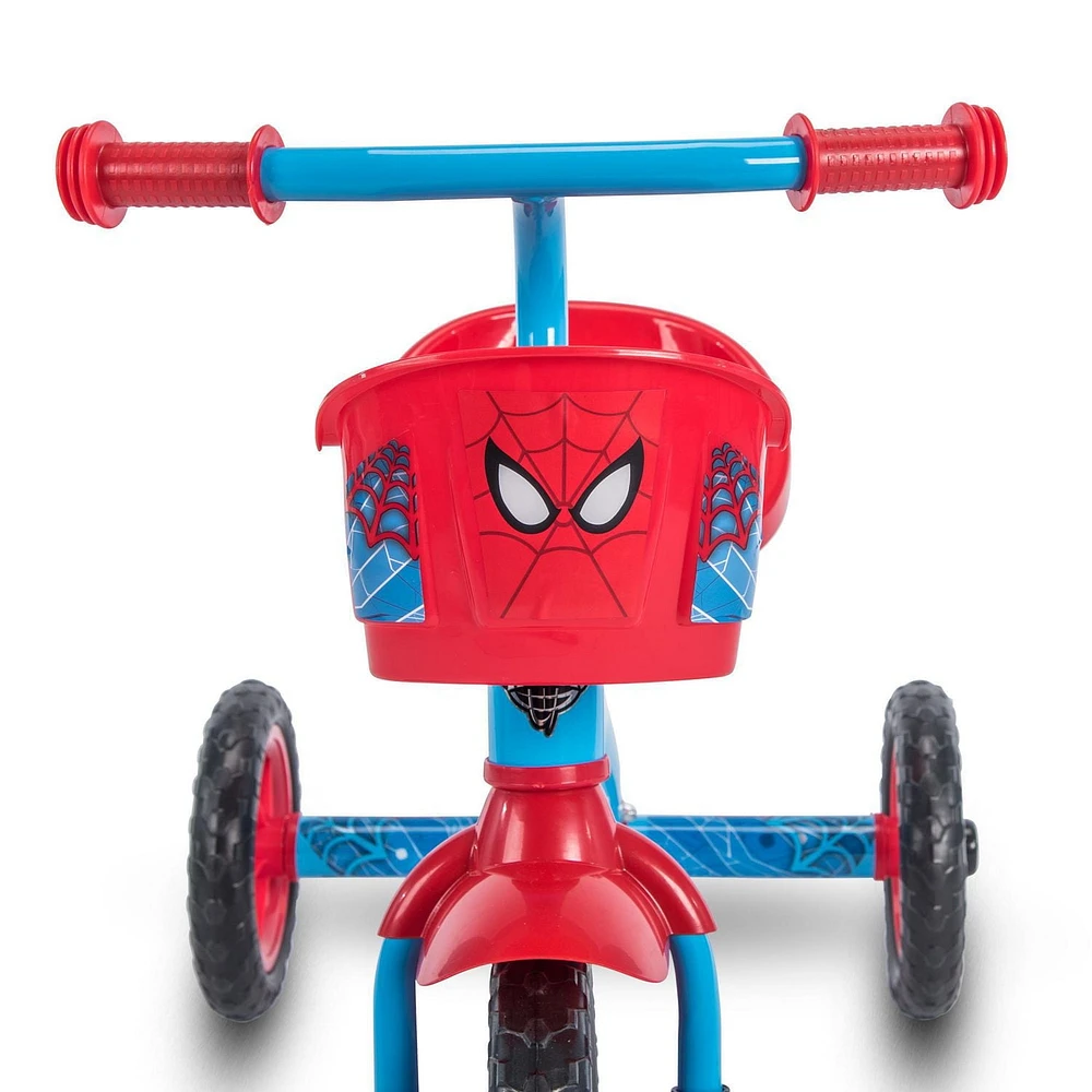 Tricycle en acier Spider Man de Marvel pour garçons, par Huffy Le panier de guidon