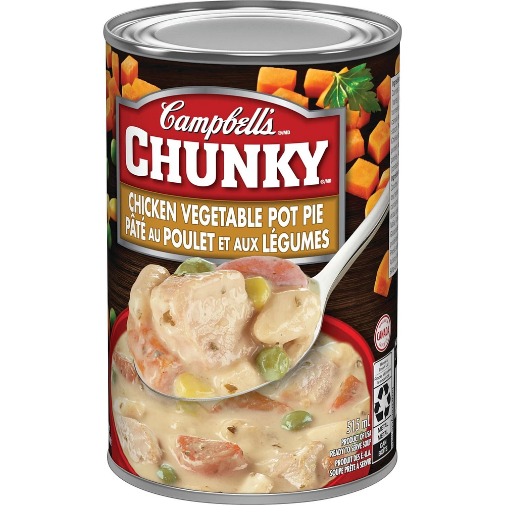Soupe Pâté poulet et aux légumes prête à servire ChunkyMD de Campbell’sMD, longue conservation Soup prête à servir 515 mL