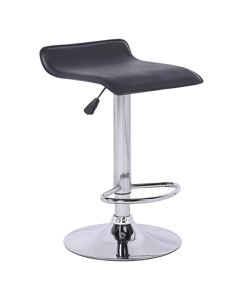 Tabouret noir avec base en acier inoxydable