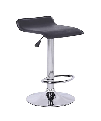 Tabouret noir avec base en acier inoxydable