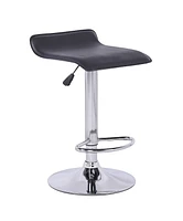 Tabouret noir avec base en acier inoxydable