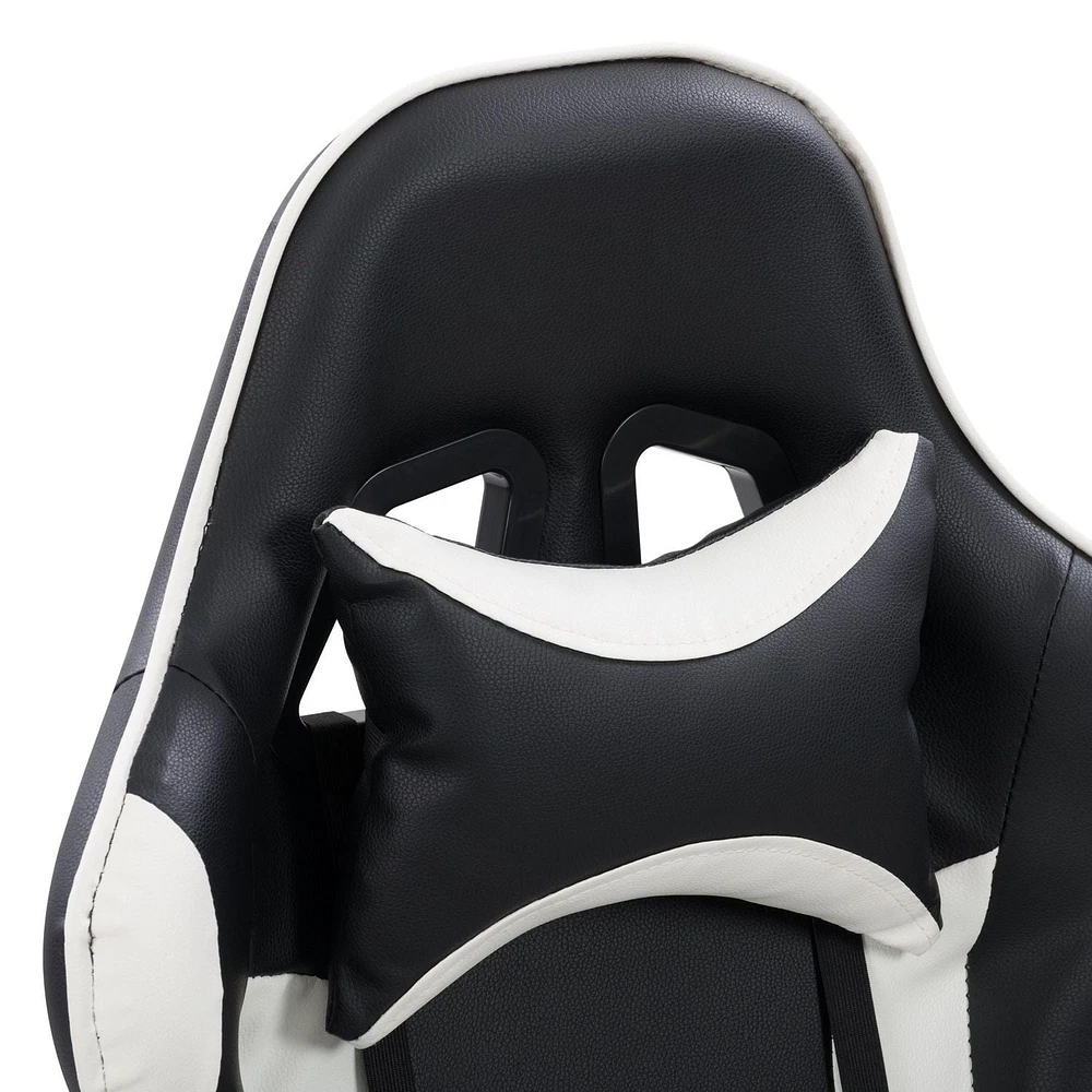 CorLiving Ravagers Vinyl PVC Fabric Ergonomic Adjustable Height Gaming Chair for Adults - High Back Computer Chair, Gamer and Video Game Chair