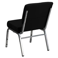 Flash Furniture Hercules Series 21''W Stacking Church Chair in Black Fabric