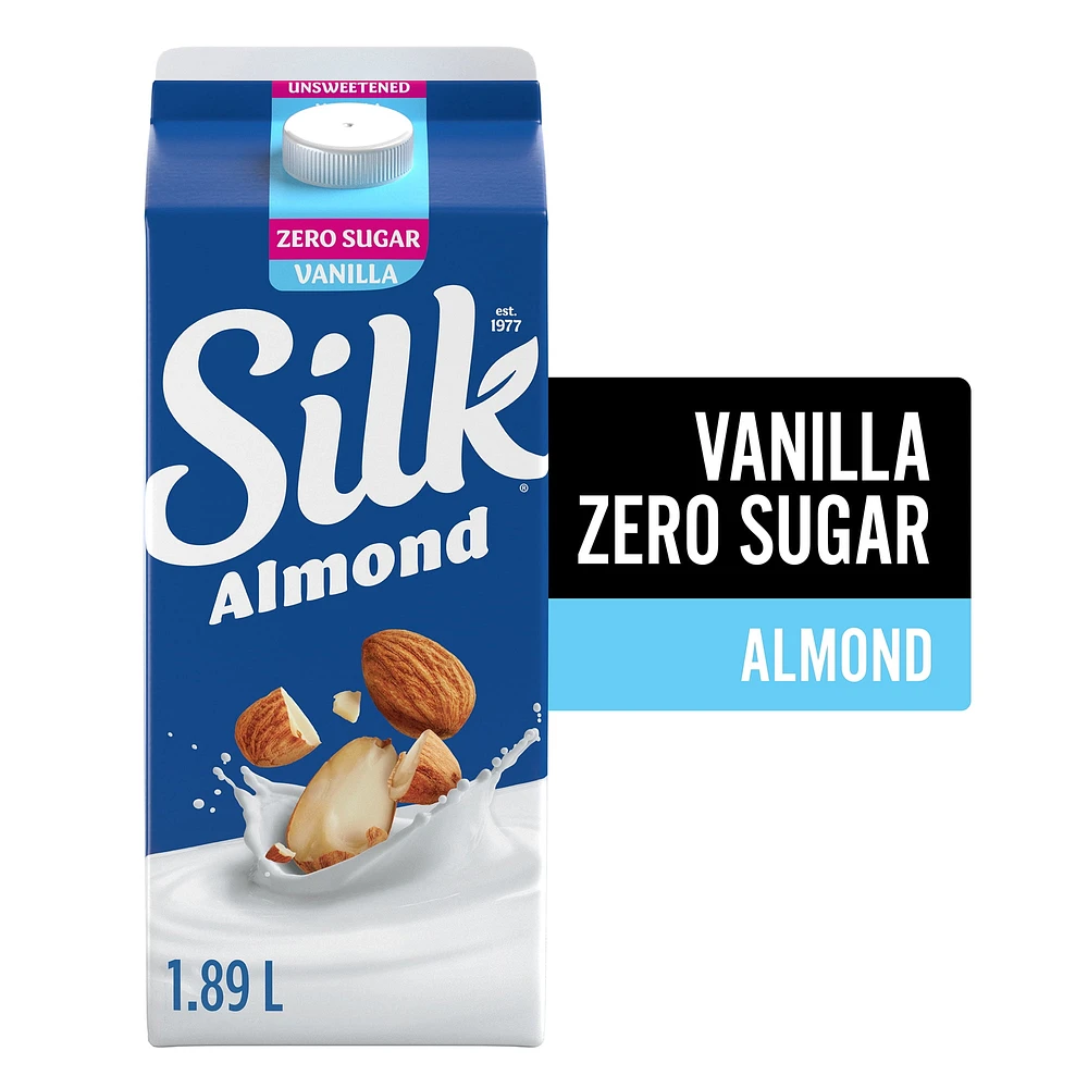 Silk Almond Milk Alternative, Unsweetened, Vanilla Flavour, Dairy-Free, Plant Based, 1.89 L