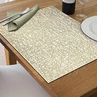 IH Casa Decor Metallic Laser Cut Pvc Placemat Sisal Champagne - Ensemble De 12