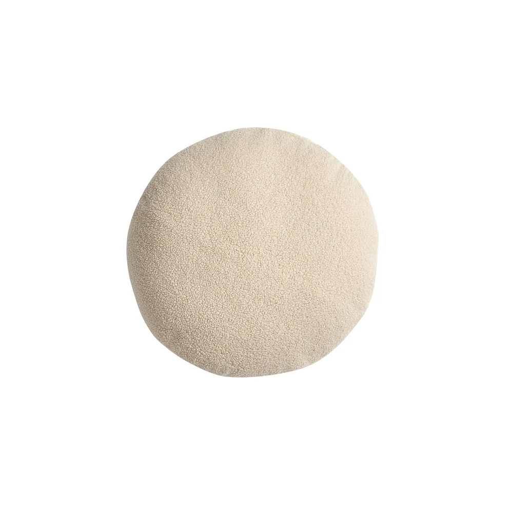Mainstays Teddy Coussin Décoratif Rond, Gris