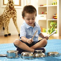 Melissa & Doug, Poêlons et casseroles en acier inoxydable, ensemble de cuisine pour enfants (8 pièces)