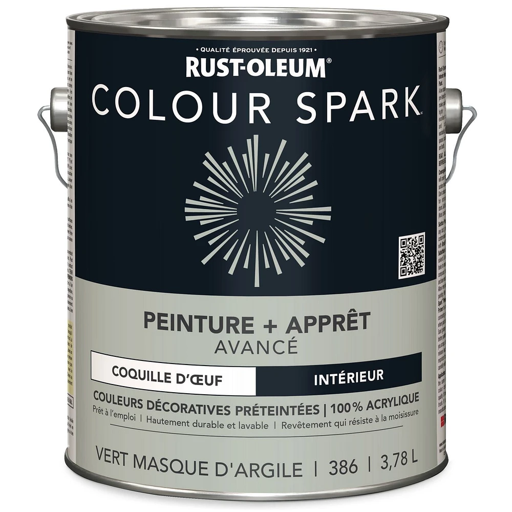 Rust-Oleum Colour Spark™ Paint + Primer, Interior Eggshell, Clay Mask Green 3.78 L