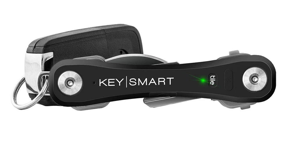 KeySmart Pro Compact Key Holder with Tile Smart Location - Black