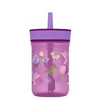Contigo Leighton Kids Tumbler with Straw, Grape Tulips, BPA-Free, 14 oz (414 mL)