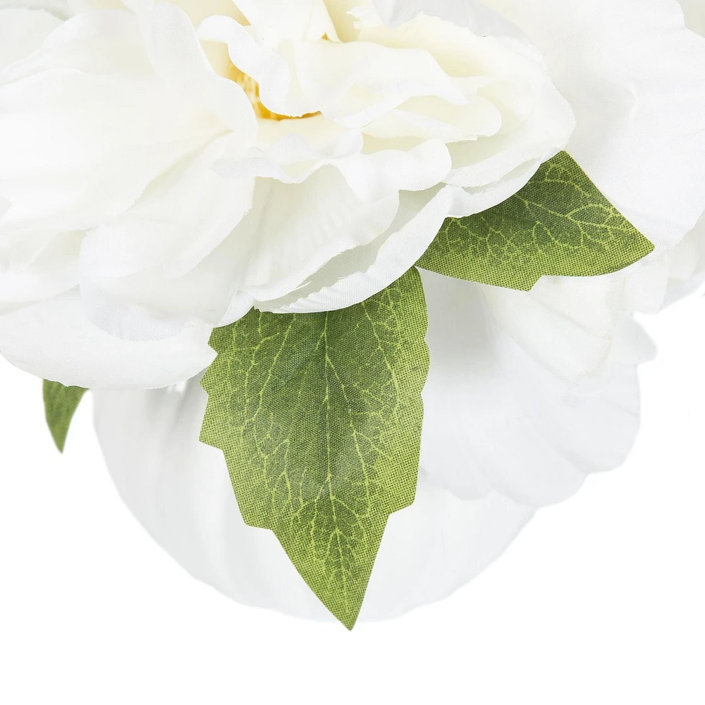Enola Peonies in Ceramic Pot, 7.5"H x 4"Diameter