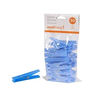30 Épingles à linge en plastique de neatfreak! Bleu