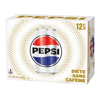 Pepsi Diet Caffeine Free Cola 12 x 355 mL, Cans, 12x355mL